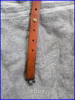 VTG Hunter Rifle Padded Sling Buck Deer Acorn Pattern Tooled Leather Adjustable