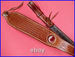 VTG Leather Tapered Stitch Weave Thumbhole Sheep Skin Padded RJ Sling Remington