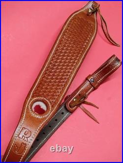 VTG Leather Tapered Stitch Weave Thumbhole Sheep Skin Padded RJ Sling Remington