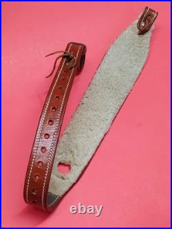 VTG Leather Tapered Stitch Weave Thumbhole Sheep Skin Padded RJ Sling Remington