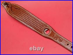 VTG Leather Tapered Stitch Weave Thumbhole Sheep Skin Padded RJ Sling Remington