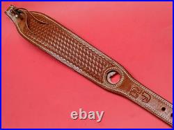 VTG Leather Tapered Stitch Weave Thumbhole Sheep Skin Padded RJ Sling Remington