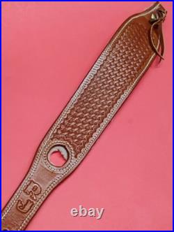 VTG Leather Tapered Stitch Weave Thumbhole Sheep Skin Padded RJ Sling Remington