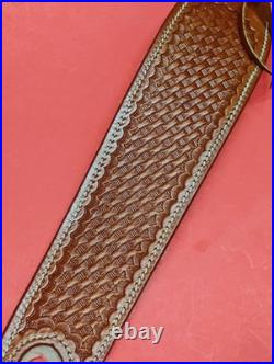 VTG Leather Tapered Stitch Weave Thumbhole Sheep Skin Padded RJ Sling Remington