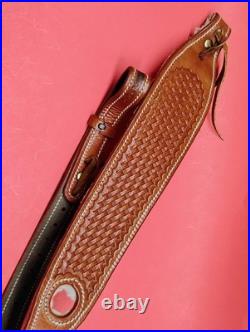 VTG Leather Tapered Stitch Weave Thumbhole Sheep Skin Padded RJ Sling Remington