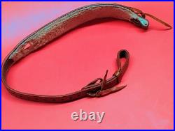 VTG Leather Tapered Stitch Weave Thumbhole Sheep Skin Padded RJ Sling Remington