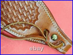 VTG Leather Tapered Stitch Weave Thumbhole Sheep Skin Padded RJ Sling Remington