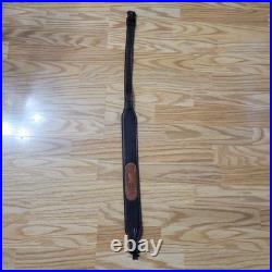 VTG TOREL STITCHED TOOLED WHITETAIL DEER BUCK LEATHER RIFLE SLING WithSWIVELS 4832
