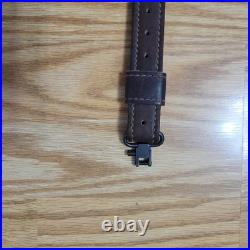 VTG TOREL STITCHED TOOLED WHITETAIL DEER BUCK LEATHER RIFLE SLING WithSWIVELS 4832