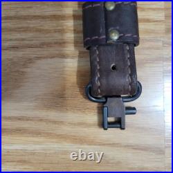 VTG TOREL STITCHED TOOLED WHITETAIL DEER BUCK LEATHER RIFLE SLING WithSWIVELS 4832