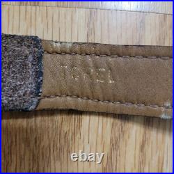 VTG TOREL STITCHED TOOLED WHITETAIL DEER BUCK LEATHER RIFLE SLING WithSWIVELS 4832