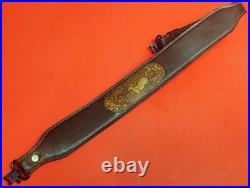 VTG Tooled Leather Sling 5pt Buck Deer Oak Tree Embossed Suede Bac fit Remington