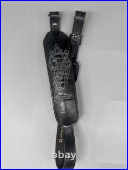 VTG Weatherby Black Leather Shotgun Sling Symbol of Superiority Elephant Carters