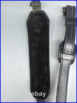 VTG Weatherby Black Leather Shotgun Sling Symbol of Superiority Elephant Carters