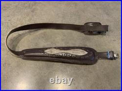 VTG Winchester Snake Skin & Leather Rifle Sling Suede Backed Missing 1 Rivet