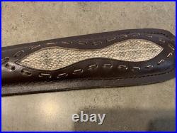 VTG Winchester Snake Skin & Leather Rifle Sling Suede Backed Missing 1 Rivet