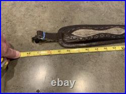 VTG Winchester Snake Skin & Leather Rifle Sling Suede Backed Missing 1 Rivet