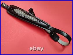 VTG Winchester Stitched Weave Snake Skin Insert Leather Rifle Sling Suede Backed