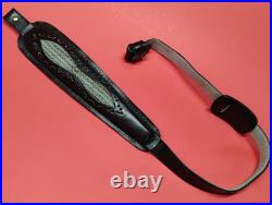 VTG Winchester Stitched Weave Snake Skin Insert Leather Rifle Sling Suede Backed