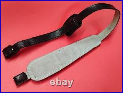 VTG Winchester Stitched Weave Snake Skin Insert Leather Rifle Sling Suede Backed
