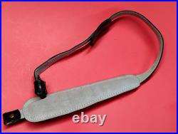 VTG Winchester Stitched Weave Snake Skin Insert Leather Rifle Sling Suede Backed