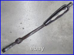 VTG Winchester Stitched Weave Snake Skin Insert Leather Rifle Sling Suede Backed