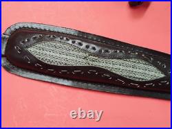 VTG Winchester Stitched Weave Snake Skin Insert Leather Rifle Sling Suede Backed