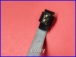 VTG Winchester Stitched Weave Snake Skin Insert Leather Rifle Sling Suede Backed