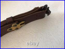 Vintage 1 -1/4 Marlin 1936, 30/30 Brown Leather Adj. Rifle Sling
