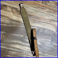 Vintage Arvo Torel Cowhide Leather Rifle Gun Sling Adjustable Strap Swivels RARE