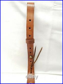 Vintage Bianchi 64 Cobra Brown Tan Leather Basketweave Rifle Sling