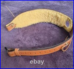 Vintage Bianchi Cobra Grande #74 Tooled Sheep Backed Leather Rifle Sling