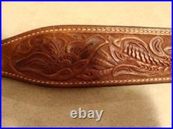 Vintage Bianchi Cobra Leather Sling Fleece Lined 1 Sling Swivels Floral