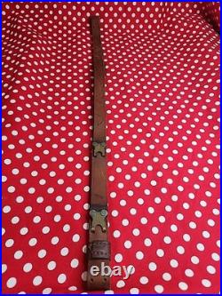 Vintage Brauer Bros Narrow 11 Leather Buckle Rifle Sling Period Rifle Sling