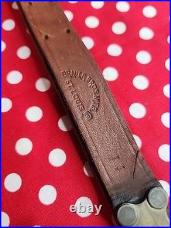 Vintage Brauer Bros Narrow 11 Leather Buckle Rifle Sling Period Rifle Sling