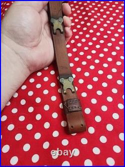 Vintage Brauer Bros Narrow 11 Leather Buckle Rifle Sling Period Rifle Sling
