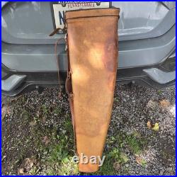 Vintage Brown Leather Case with Shoulder Strap