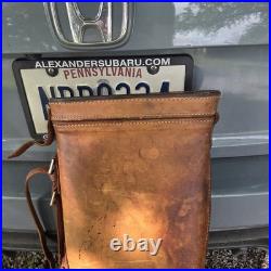 Vintage Brown Leather Case with Shoulder Strap