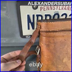 Vintage Brown Leather Case with Shoulder Strap