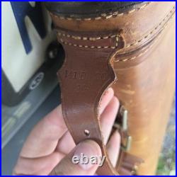 Vintage Brown Leather Case with Shoulder Strap