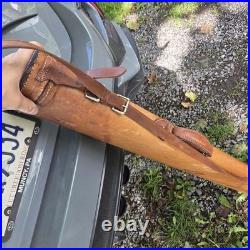Vintage Brown Leather Case with Shoulder Strap