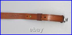 Vintage Browning Logo Leather Cobra Rifle Sling Suede Shoulder liner & Swivels