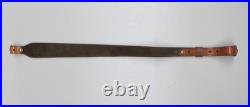 Vintage Browning Logo Leather Cobra Rifle Sling Suede Shoulder liner & Swivels