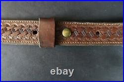Vintage Browning Tooled Leather Basketweave Rifle Sling