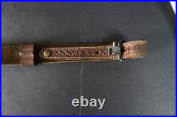 Vintage Browning Tooled Leather Basketweave Rifle Sling