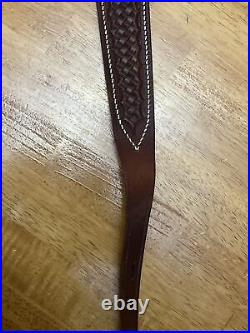 Vintage Bucheimer Brown Leather Rifle Sling # A-77W With Swivels