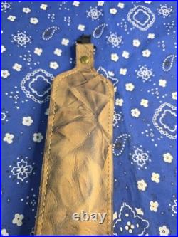 Vintage Camo Padded Pathfinder Leather Thumbhole Rifle Sling With Swivels