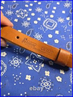 Vintage Camo Padded Pathfinder Leather Thumbhole Rifle Sling With Swivels