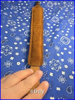 Vintage Camo Padded Pathfinder Leather Thumbhole Rifle Sling With Swivels