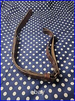 Vintage Chace Marked Leather Buckle Rifle Sling With Swivels Military. 22 Sling